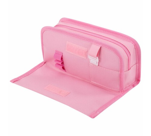 Пенал мягкий BRAUBERG KIDS, 3 отделения, кармашек на карабине, полиэстер, 