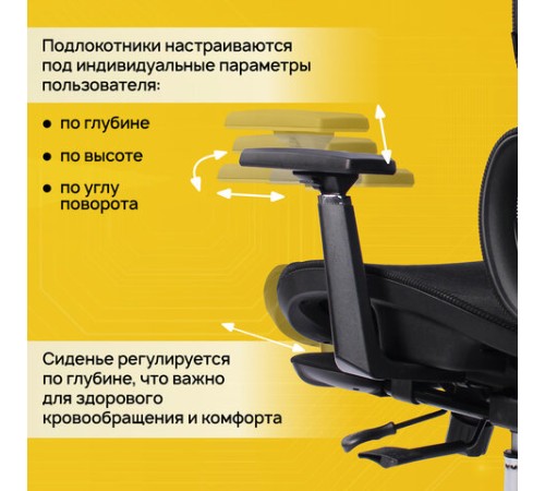 Кресло BRABIX PREMIUM "Evolution ER-700", подножка, слайдер, синхромеханизм, сетка, черное, 532947 Кресло BRABIX PREMIUM "Evolution ER-700", подножка, слайдер, синхромеханизм, сетка, черное, 532947
