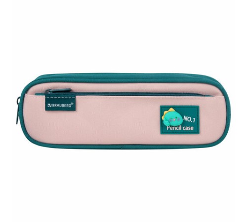 Пенал-футляр BRAUBERG, 2 отделения, 3D-элемент, полиэстер, 