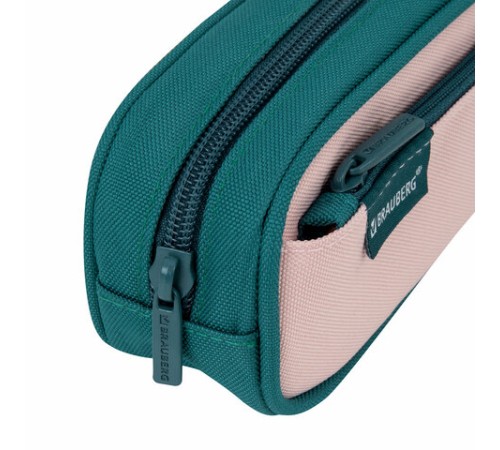 Пенал-футляр BRAUBERG, 2 отделения, 3D-элемент, полиэстер, 