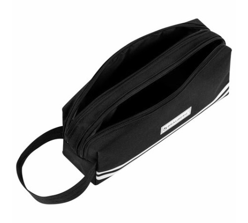 Пенал-органайзер BRAUBERG с ручкой, 2 отделения, полиэстер, 23x10 см, черный, 273592