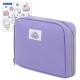 Пенал-органайзер BRAUBERG, 1 отделение, С НАКЛЕЙКАМИ, молния вокруг, канвас, 22x15х6 см, фиолетовый, 273594