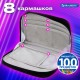 Пенал-органайзер BRAUBERG, 1 отделение, С НАКЛЕЙКАМИ, молния вокруг, канвас, 22x15х6 см, черный, 273596