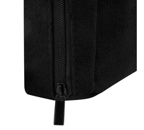 Пенал-органайзер BRAUBERG, 1 отделение, С НАКЛЕЙКАМИ, молния вокруг, канвас, 22x15х6 см, черный, 273596