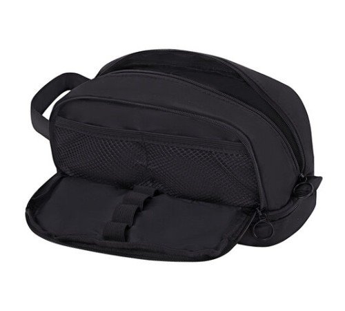 Пенал-органайзер HEIKKI (ХЕЙКИ) с ручкой, значки, 2 отделения, откидная планка, 22x13х10 см, черный, 273599