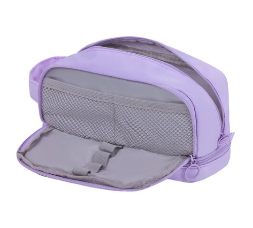 Пенал-органайзер HEIKKI (ХЕЙКИ) с ручкой, значки, 2 отделения, откидная планка, 22x13х10 см, фиолетовый, 273600