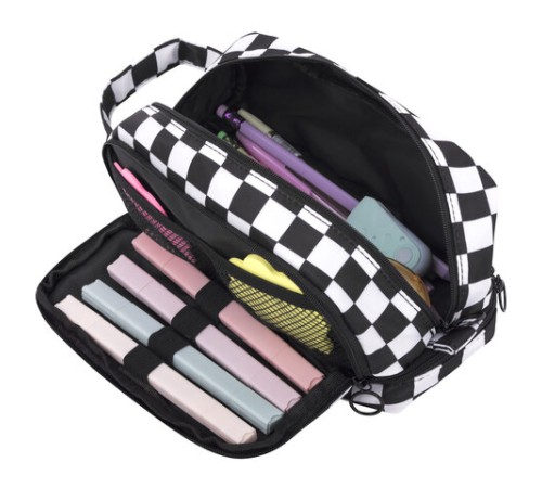 Пенал-органайзер HEIKKI (ХЕЙКИ) с ручкой, значки, 2 отделения, откидная планка, 22x13х10 см, 