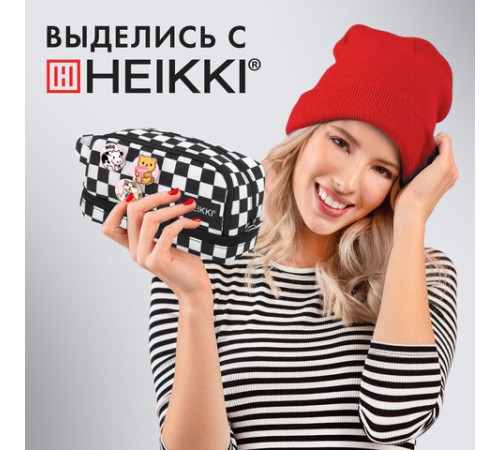Пенал-органайзер HEIKKI (ХЕЙКИ) с ручкой, значки, 2 отделения, откидная планка, 22x13х10 см, 