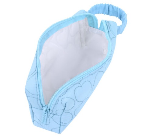 Пенал-косметичка HEIKKI (ХЕЙКИ) с ручкой, 1 отделение, стеганый полиэстер, 21х8х5 см, голубой, 273607