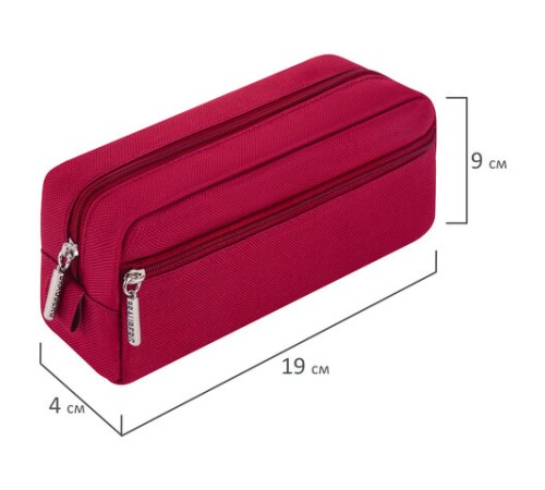 Пенал мягкий BRAUBERG, 2 отделения, ассорти 3 цвета, 