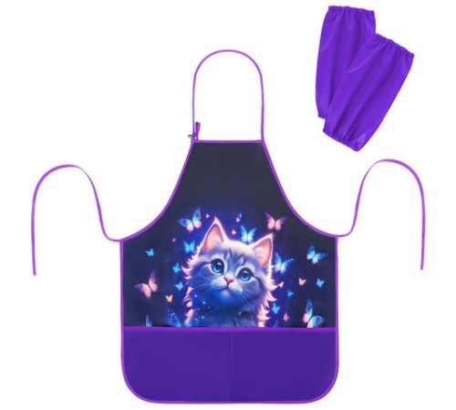 Фартук с нарукавниками для уроков труда BRAUBERG KIDS, 2 кармана, регулировка по росту, 46x54 см, 