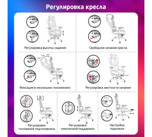 Кресло BRABIX PREMIUM "Venom GM-530", подножка, синхромеханизм, экокожа/сетка, черное/серое, 532951 Кресло BRABIX PREMIUM "Venom GM-530", подножка, синхромеханизм, экокожа/сетка, черное/серое, 532951