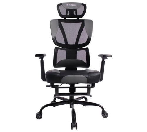 Кресло BRABIX PREMIUM "Venom GM-530", подножка, синхромеханизм, экокожа/сетка, черное/серое, 532951 Кресло BRABIX PREMIUM "Venom GM-530", подножка, синхромеханизм, экокожа/сетка, черное/серое, 532951