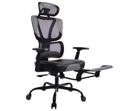 Кресло BRABIX PREMIUM "Venom GM-530", подножка, синхромеханизм, экокожа/сетка, черное/серое, 532951 Кресло BRABIX PREMIUM "Venom GM-530", подножка, синхромеханизм, экокожа/сетка, черное/серое, 532951