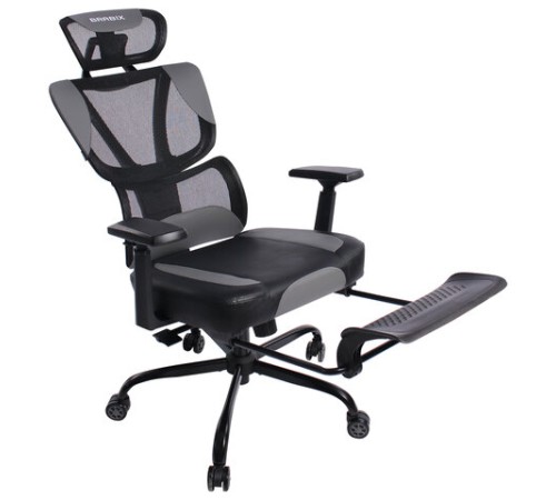 Кресло BRABIX PREMIUM "Venom GM-530", подножка, синхромеханизм, экокожа/сетка, черное/серое, 532951 Кресло BRABIX PREMIUM "Venom GM-530", подножка, синхромеханизм, экокожа/сетка, черное/серое, 532951