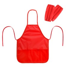 Фартук с нарукавниками для уроков труда ПИФАГОР, 3 кармана, увеличенный размер, 45x60 см, красный, 273745
