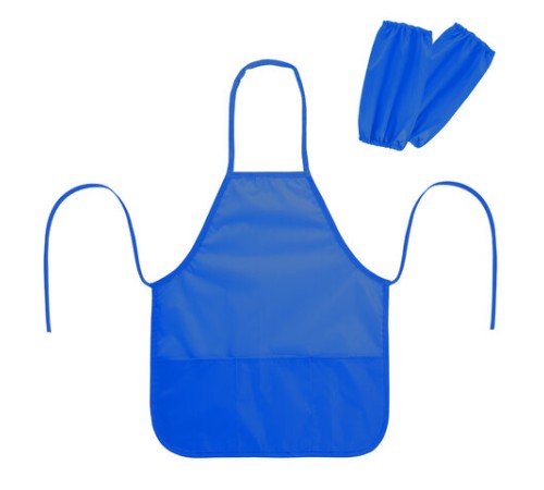 Фартук с нарукавниками для уроков труда ПИФАГОР, 3 кармана, увеличенный размер, 45x60 см, синий, 273746