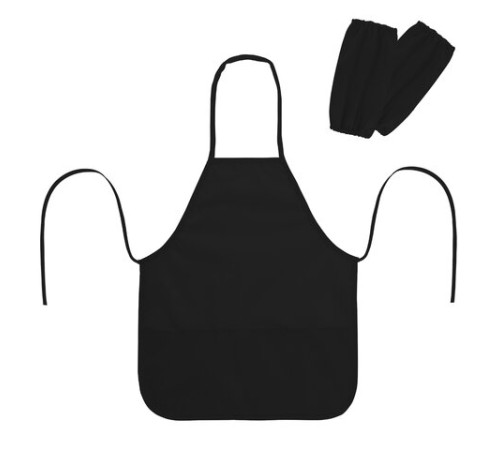 Фартук с нарукавниками для уроков труда ПИФАГОР, 3 кармана, увеличенный размер, 45x60 см, черный, 273747