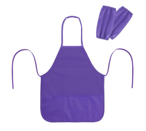 Фартук с нарукавниками для уроков труда ПИФАГОР, 3 кармана, увеличенный размер, 45x60 см, фиолетовый, 273748