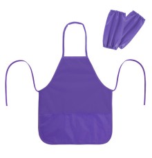 Фартук с нарукавниками для уроков труда ПИФАГОР, 3 кармана, стандартный размер, 44x55 см, фиолетовый, 273752