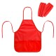 Фартук с нарукавниками для уроков труда ПИФАГОР, 3 кармана, стандартный размер, 44x55 см, красный, 273753