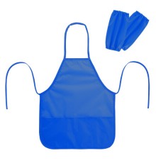 Фартук с нарукавниками для уроков труда ПИФАГОР, 3 кармана, стандартный размер, 44x55 см, синий, 273754
