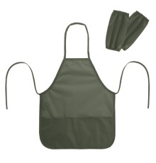 Фартук с нарукавниками для уроков труда ПИФАГОР, 3 кармана, стандартный размер, 44x55 см, хаки, 273756