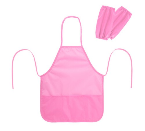 Фартук с нарукавниками для уроков труда ПИФАГОР, 3 кармана, стандартный размер, 44x55 см, розовый, 273757