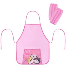 Фартук с нарукавниками для уроков труда ПИФАГОР, 1 карман, 46x54 см, 