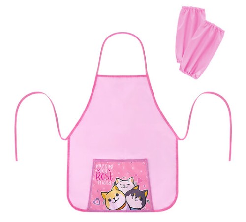 Фартук с нарукавниками для уроков труда ПИФАГОР, 1 карман, 46x54 см, 