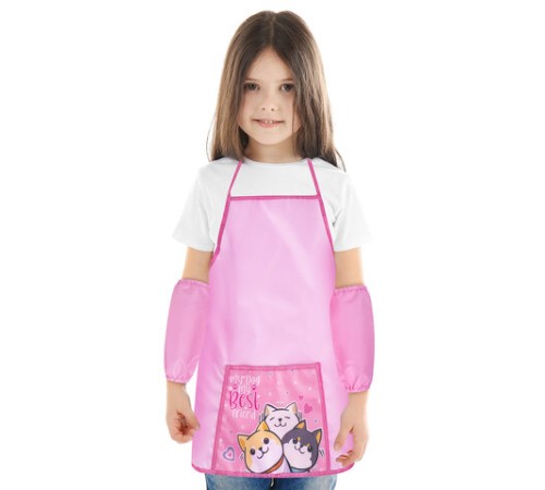 Фартук с нарукавниками для уроков труда ПИФАГОР, 1 карман, 46x54 см, 