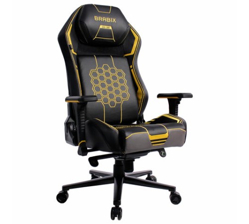 Кресло BRABIX PREMIUM "Tanos GM-180", мультиблок, 4D подлокотники, литой поролон, черное/желтое, 532953 Кресло BRABIX PREMIUM "Tanos GM-180", мультиблок, 4D подлокотники, литой поролон, черное/желтое, 532953