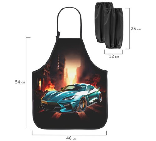 Фартук с нарукавниками для уроков труда ЮНЛАНДИЯ, регулировка по росту, 46х54 см, 