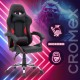Кресло компьютерное CROMEX (КРОМЕКС) "Joker GM-125", две подушки, экокожа, черное/красное, 532954