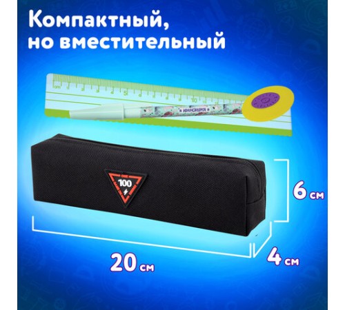 Пенал ЮНЛАНДИЯ ЮНИОР, 1 отделение, полиэстер, аппликация, 