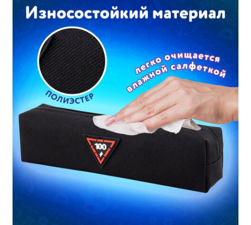 Пенал ЮНЛАНДИЯ ЮНИОР, 1 отделение, полиэстер, аппликация, 