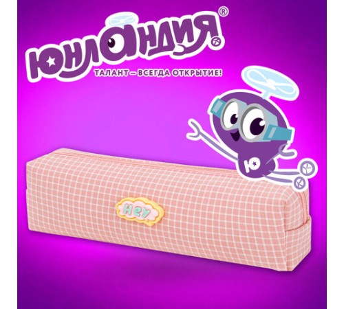 Пенал ЮНЛАНДИЯ ЮНИОР, 1 отделение, полиэстер, аппликация, 