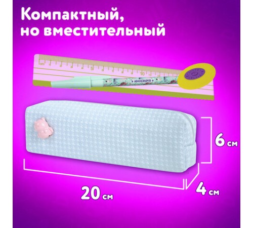 Пенал ЮНЛАНДИЯ ЮНИОР, 1 отделение, полиэстер, аппликация, 