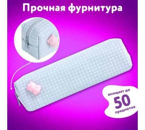 Пенал ЮНЛАНДИЯ ЮНИОР, 1 отделение, полиэстер, аппликация, 