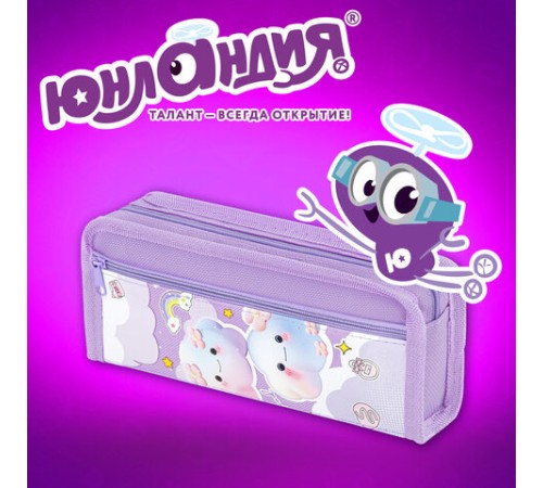 Пенал ЮНЛАНДИЯ ЮНИОР, 2 отделения, полиэстер, 