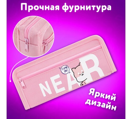 Пенал ЮНЛАНДИЯ ЮНИОР, 2 отделения, полиэстер, 