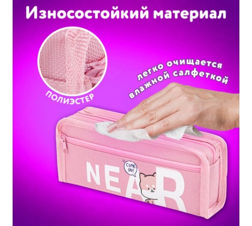 Пенал ЮНЛАНДИЯ ЮНИОР, 2 отделения, полиэстер, 