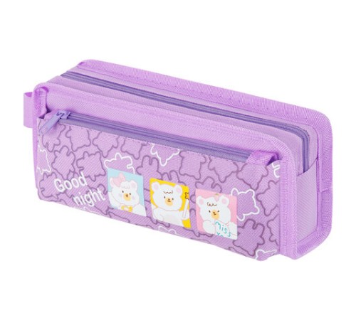 Пенал ЮНЛАНДИЯ ЮНИОР, 2 отделения, с ручкой, полиэстер, 