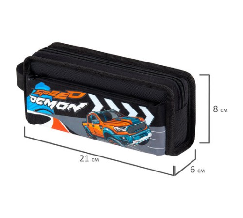 Пенал ЮНЛАНДИЯ ЮНИОР, 2 отделения, с ручкой, полиэстер, 