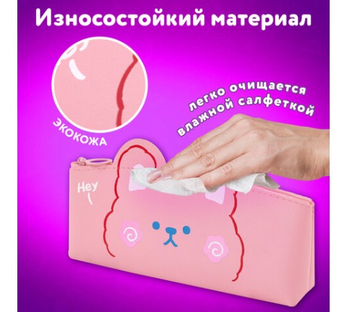 Пенал ЮНЛАНДИЯ ЮНИОР, 1 отделение, искусственная кожа, 