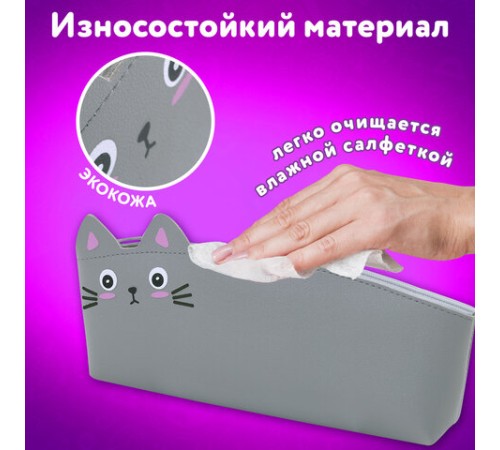 Пенал ЮНЛАНДИЯ ЮНИОР, 1 отделение, искусственная кожа, 