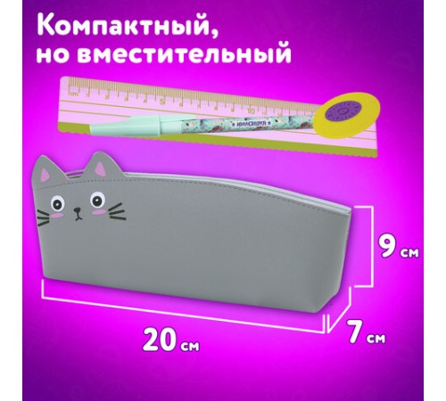 Пенал ЮНЛАНДИЯ ЮНИОР, 1 отделение, искусственная кожа, 