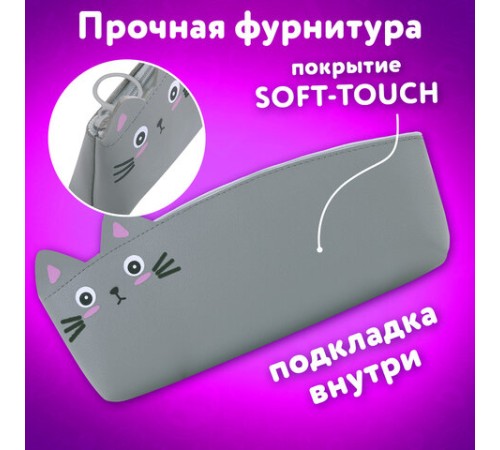 Пенал ЮНЛАНДИЯ ЮНИОР, 1 отделение, искусственная кожа, 