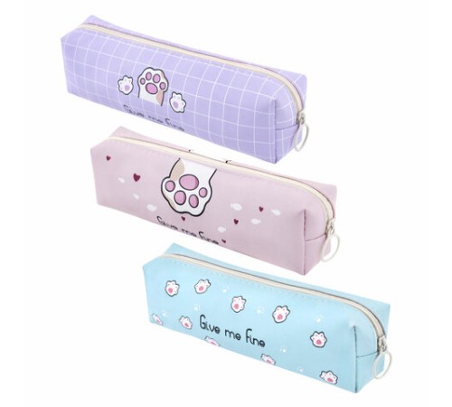 Пенал мягкий ПИФАГОР, 1 отделение, ПВХ, ассорти 