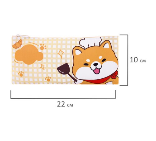 Пенал-конверт ПИФАГОР, 1 отделение, ПВХ, ассорти 